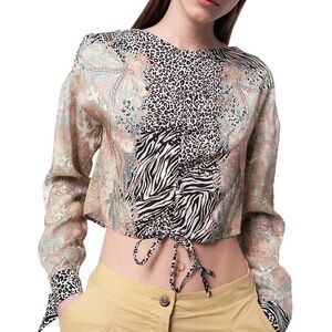 Pinko Barga printed drawstring top